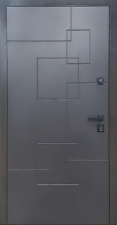 Современная дверь со скрытыми петлями (серые панели МДФ RAL)