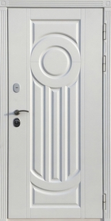 Металлическая термодверь с белыми панелями МДФ RAL