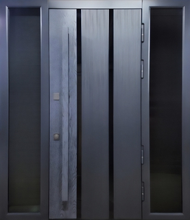 Входная остекленная группа МДФ RAL с терморазрывом и вертикальной ручкой